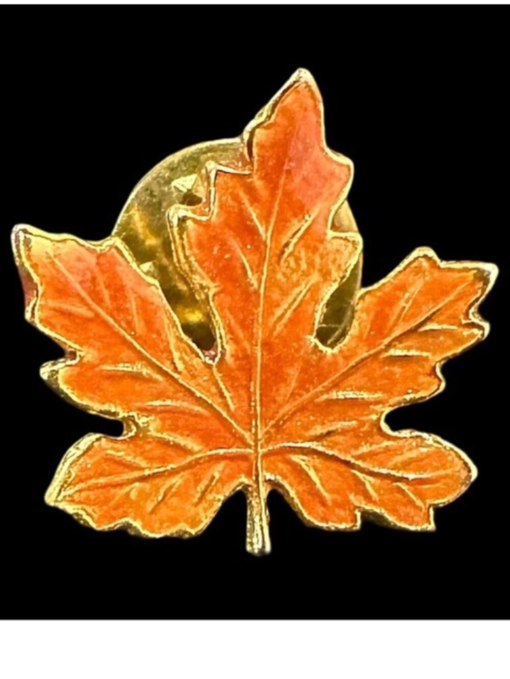 Vintage Signed KC Enamel Maple Leaf Pins Gold Tone